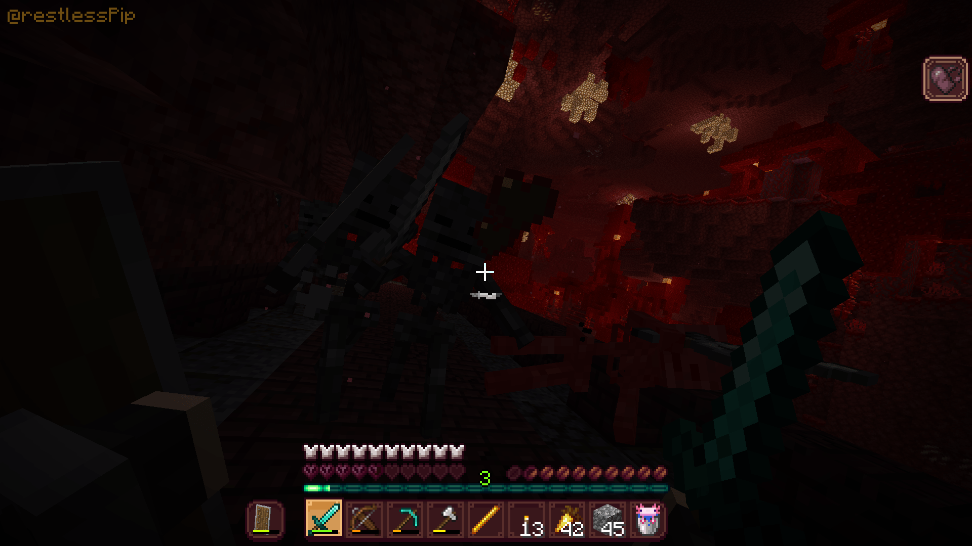 Thumbnail Fighting wither skeletons while your health withers away