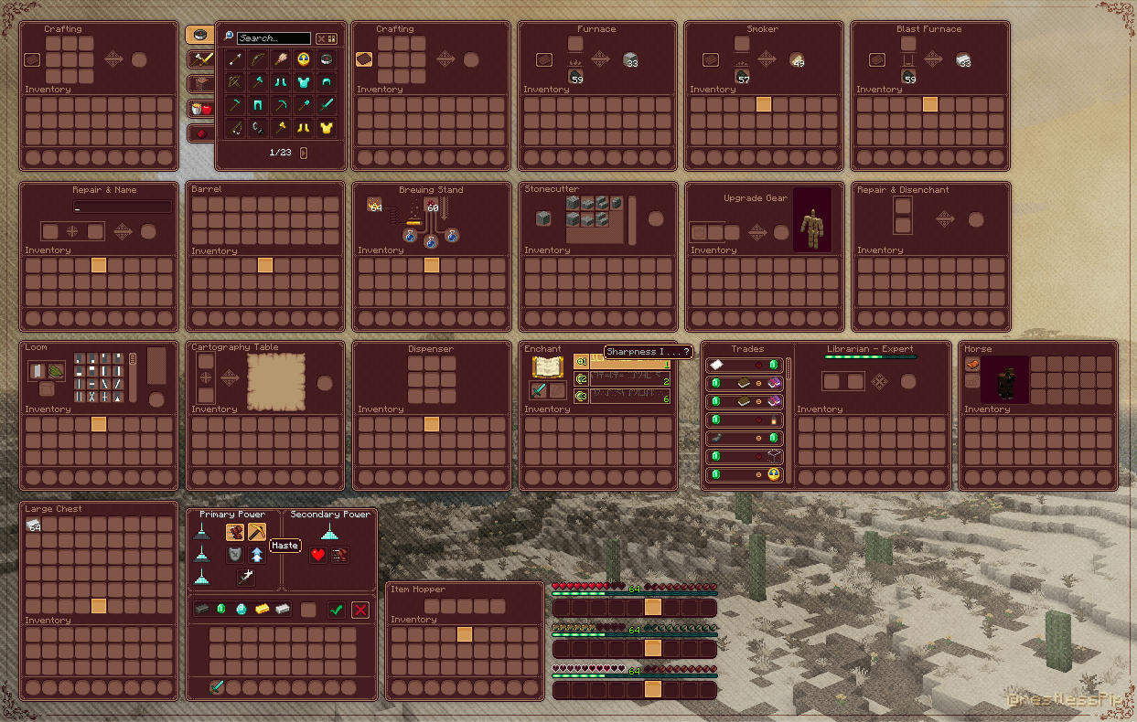 All containers textures as well as survival HUD