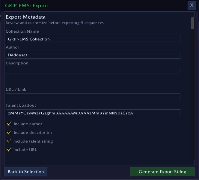 Thumbnail Give your exported string some flair and information!