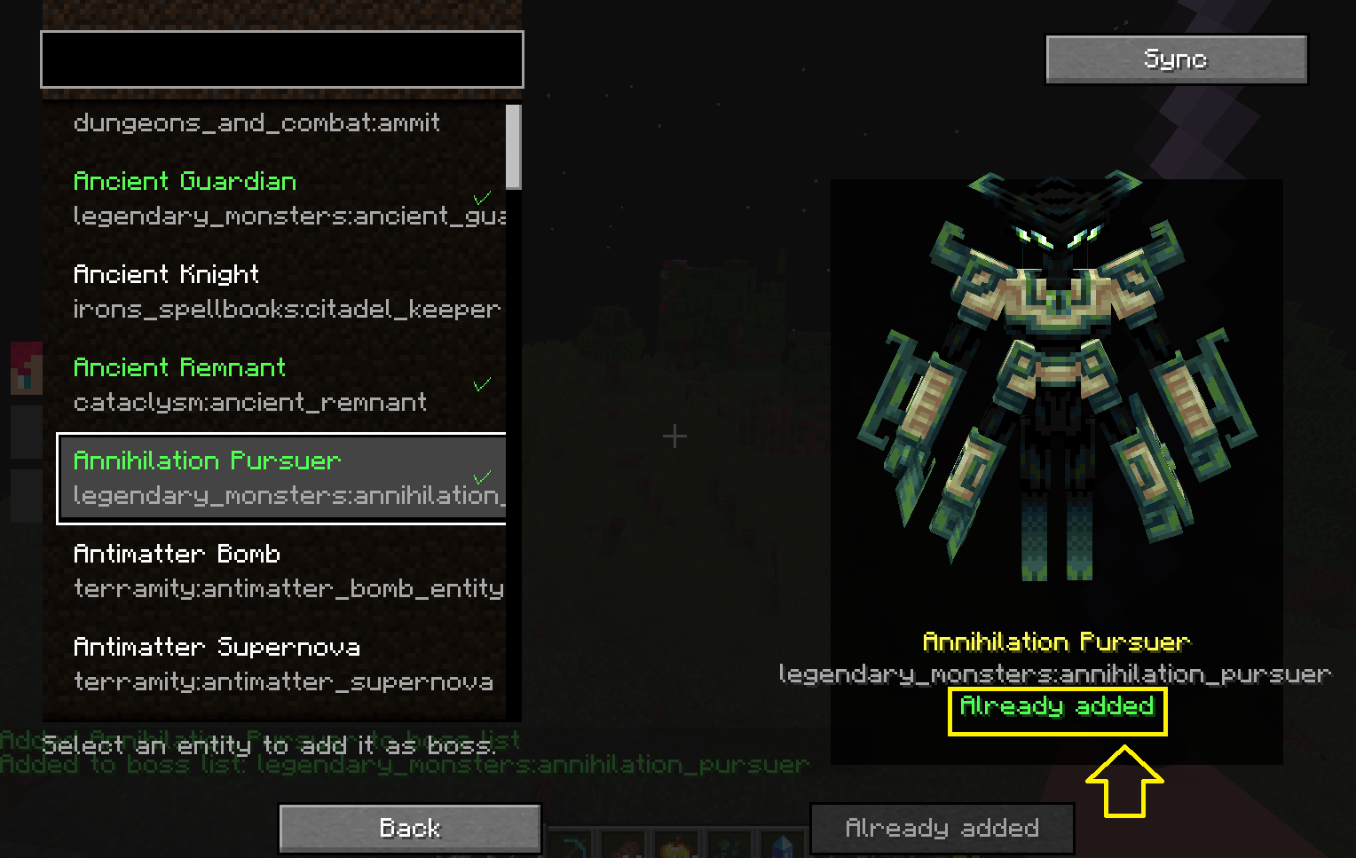 Already Added Confirmation Screenshot