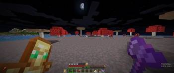 Ingame HUD in the mushroom island biome