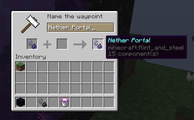 You can add anything as a new waypoint. Where you stand becomes the location of the waypoint.