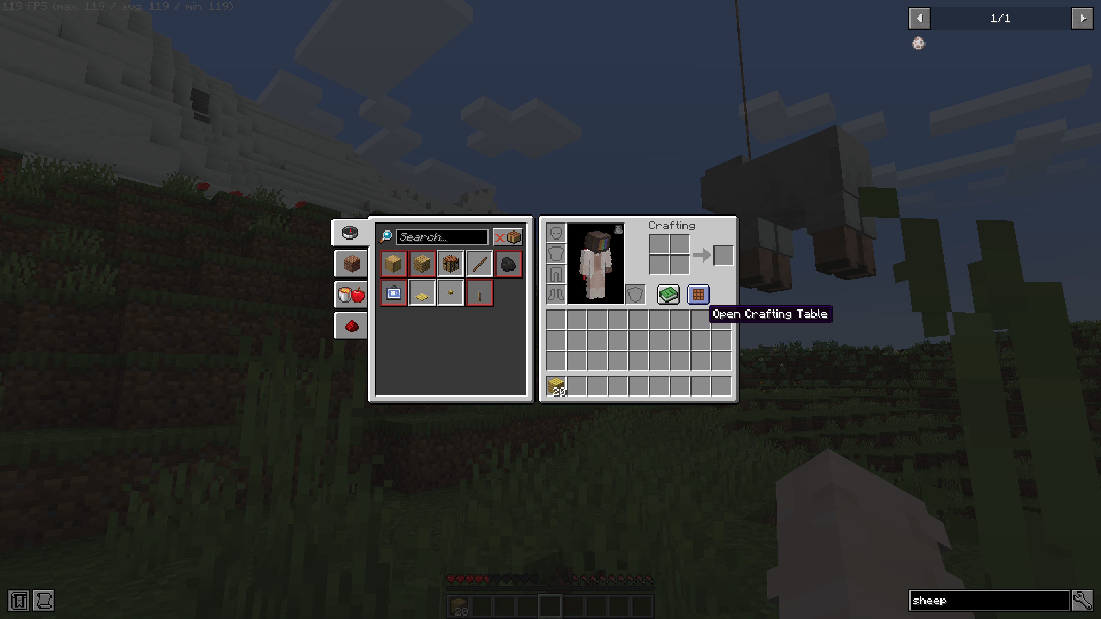 Crafting Table Inventory Button