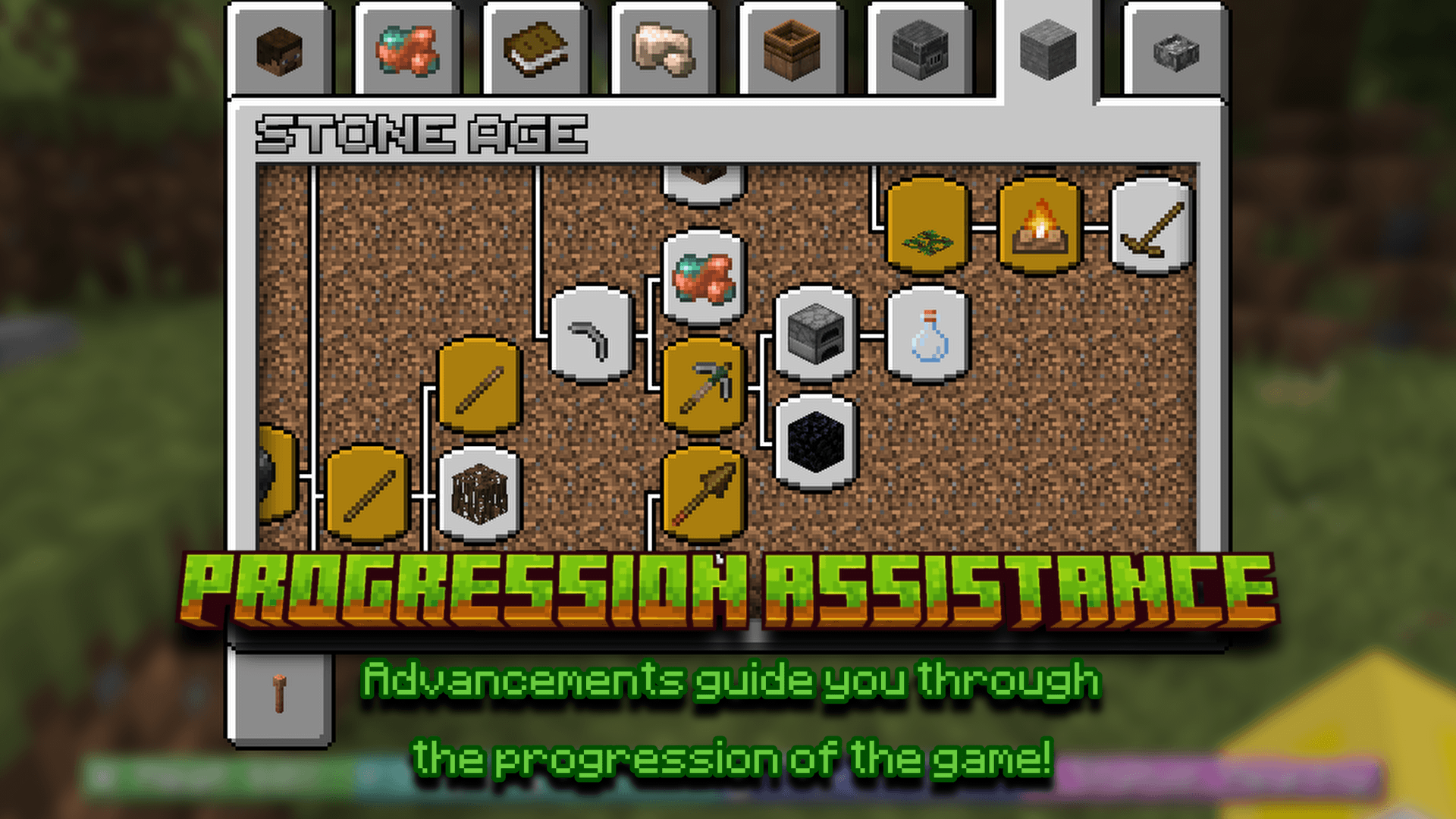 Thumbnail Advancements now act as step-by-step guides through the new progression overhaul