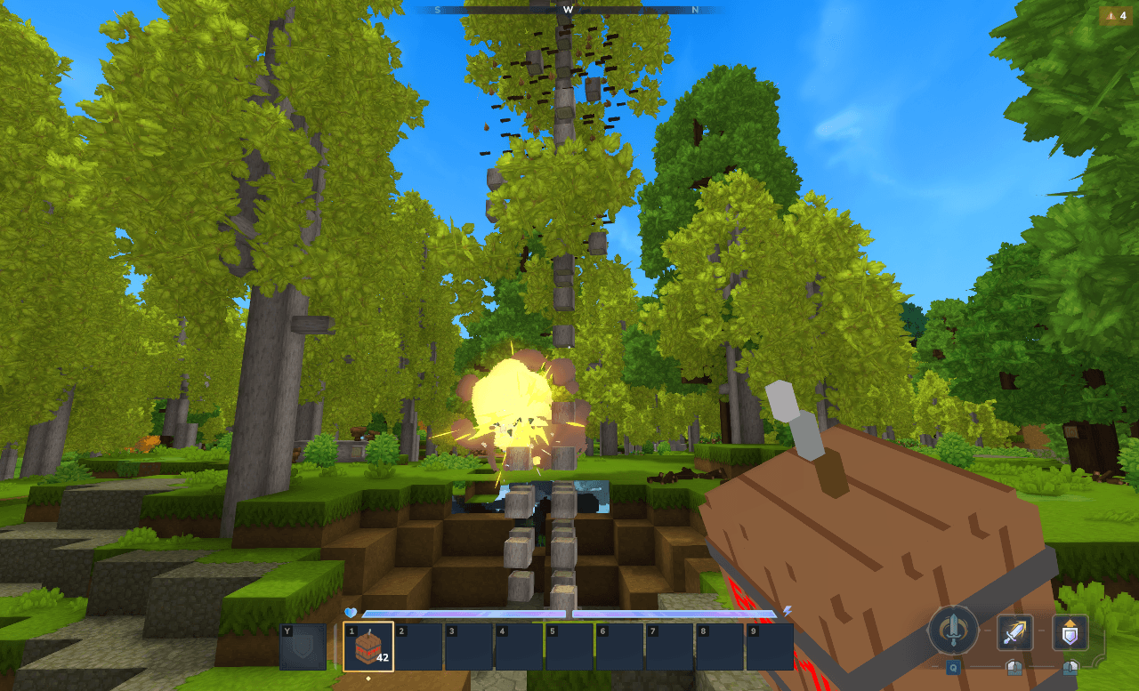 Can be used for harvesting trees if you left your axe at home.