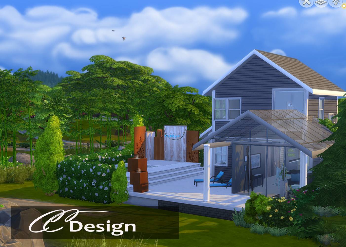 - 2 bathrooms - bedroom - 2 floors - conservatory - swimming pool - open-plan design