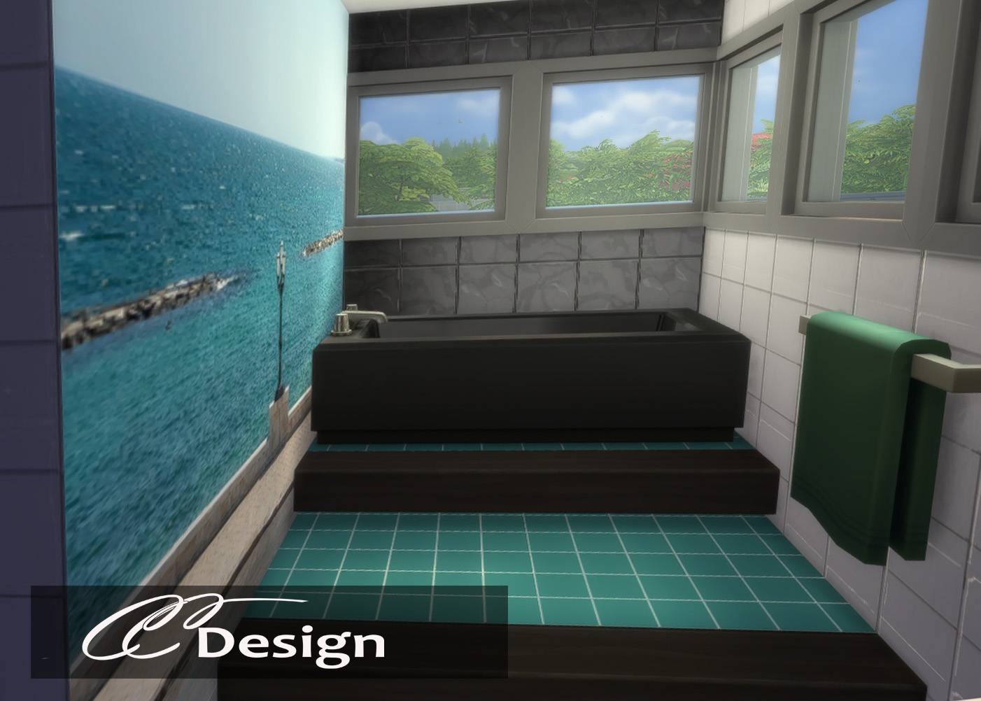- 2 bathrooms - bedroom - 2 floors - conservatory - swimming pool - open-plan design
