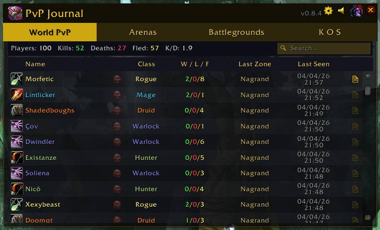 Main UI + World PvP Tab