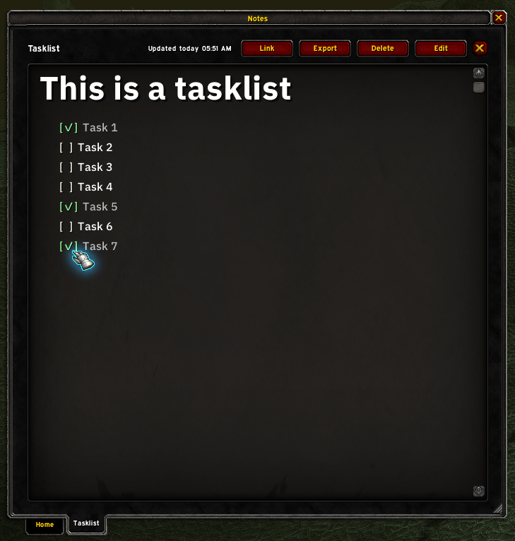 Task list
