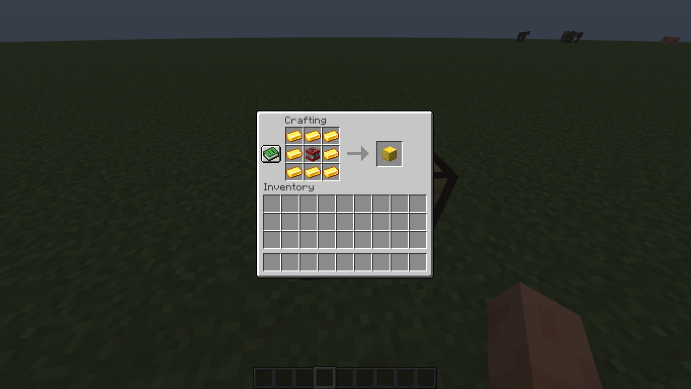 Thumbnail The crafting recipe of the Explosive Gold Block