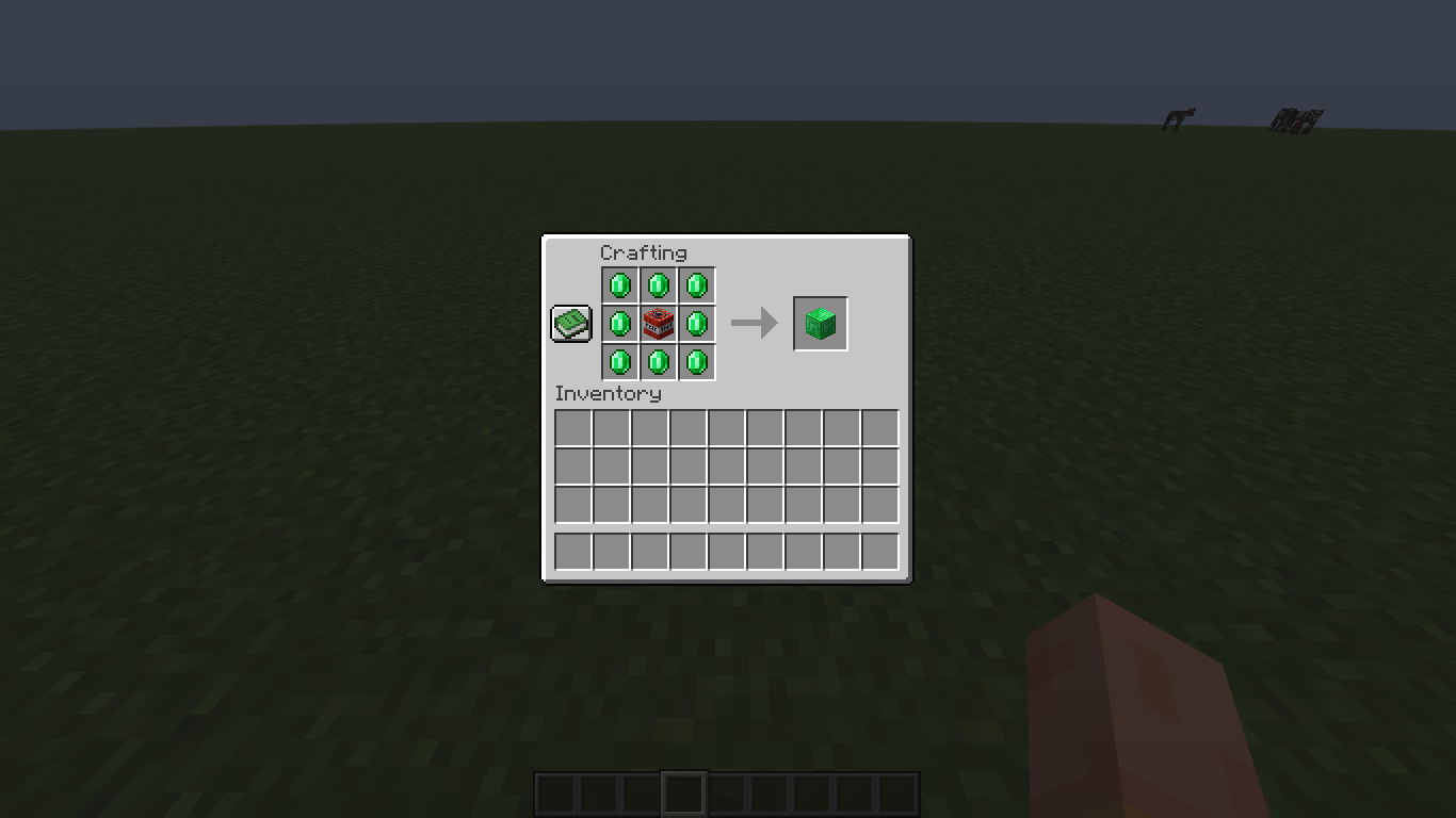 Thumbnail The crafting recipe of the Explosive Emerald Block