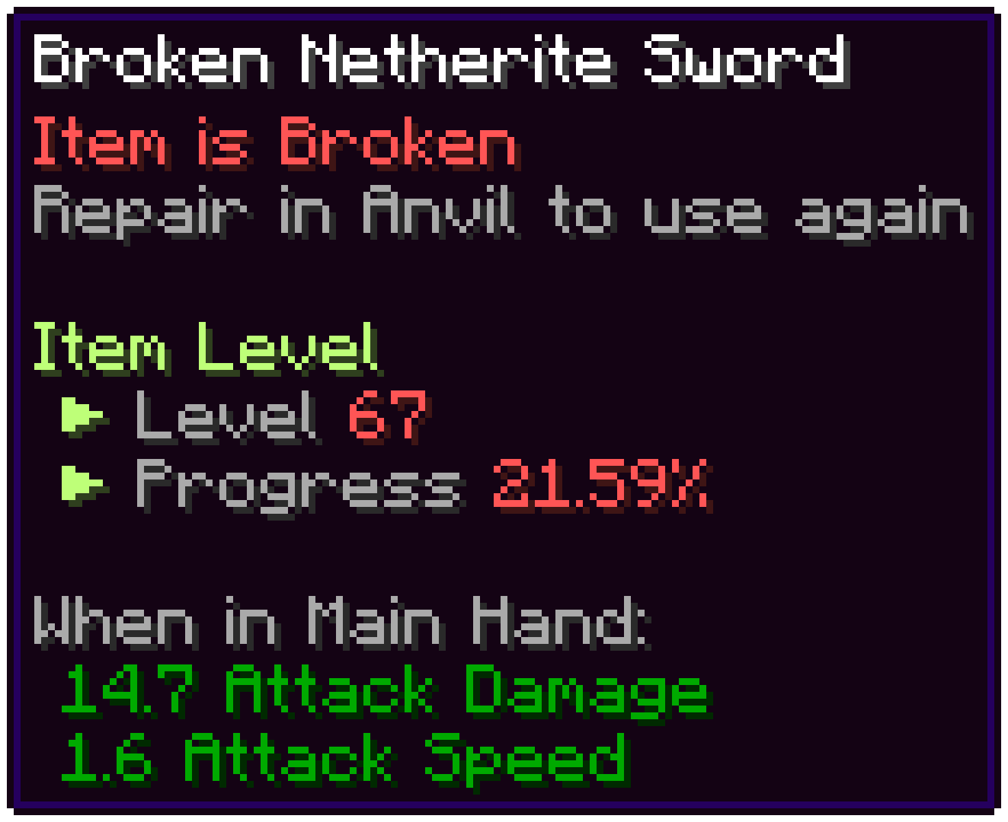 Thumbnail Broken Items will now actually be a new Item and carry the original Tooltip + The Broken Info and Prefix with it.