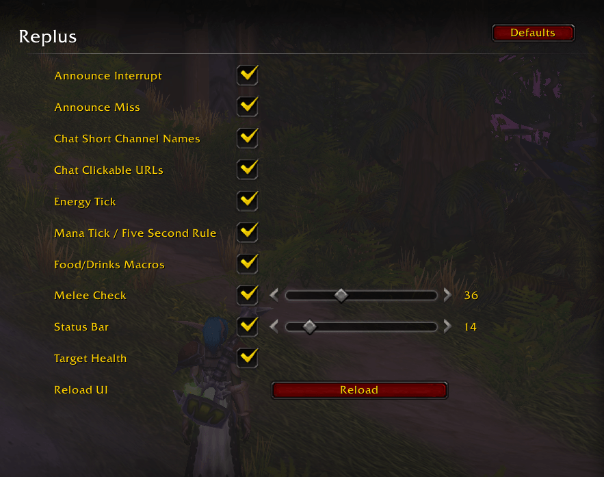 Settings Panel