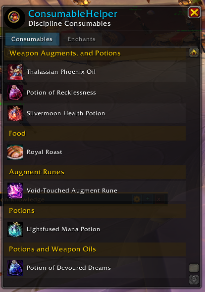 Thumbnail Discipline consumables showcasing the different specialisation support.