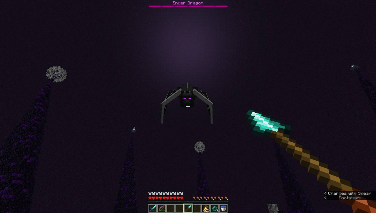 A dragon charging at a player