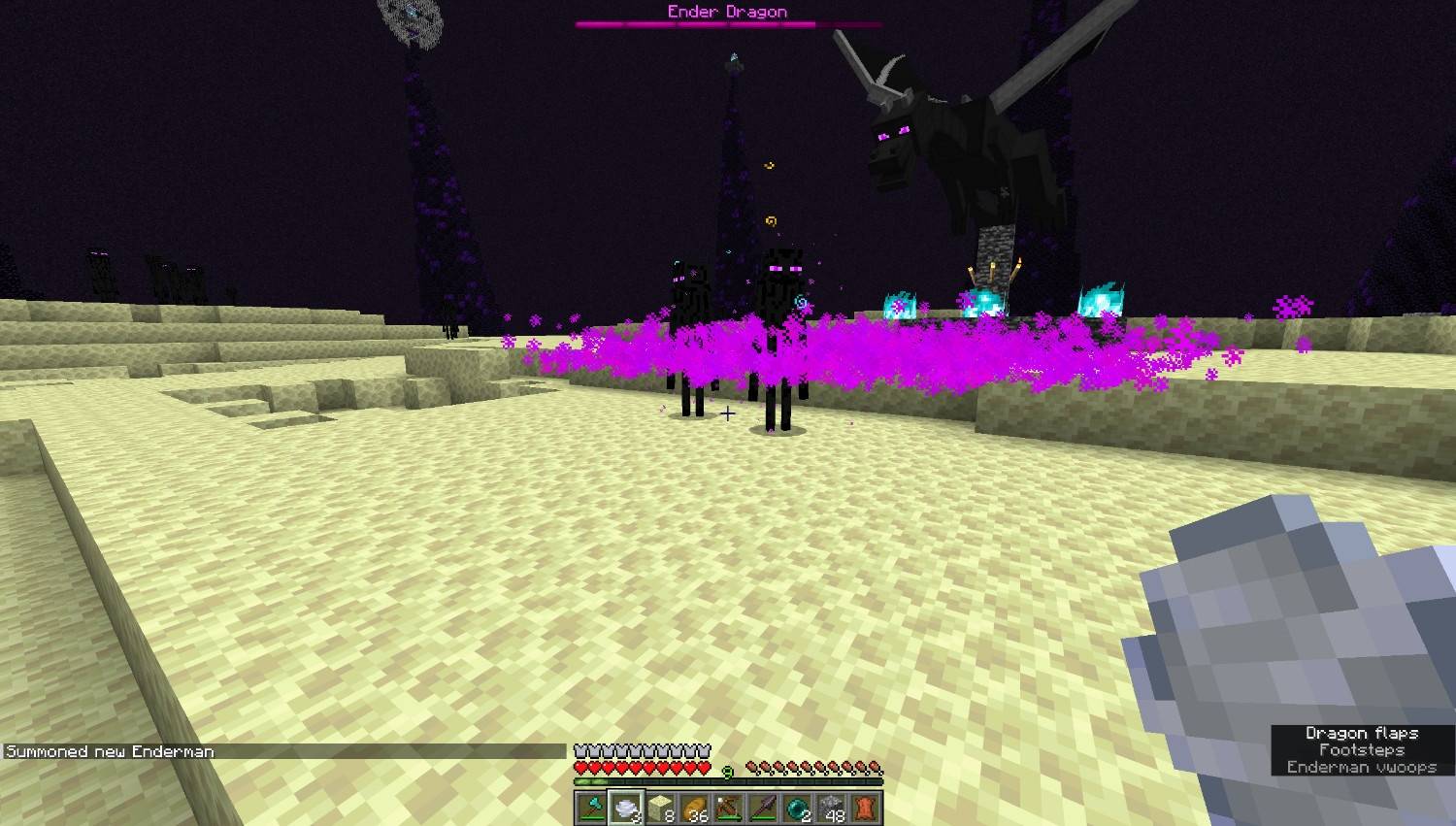Endermen bathing in dragon's breath