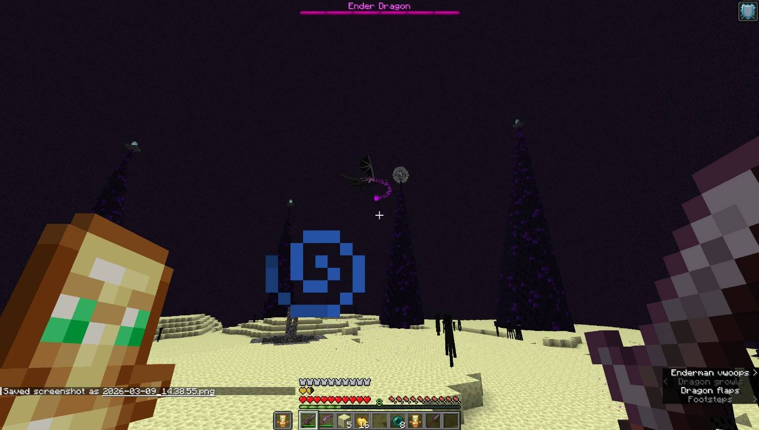 The dragon preparing its fireball attack