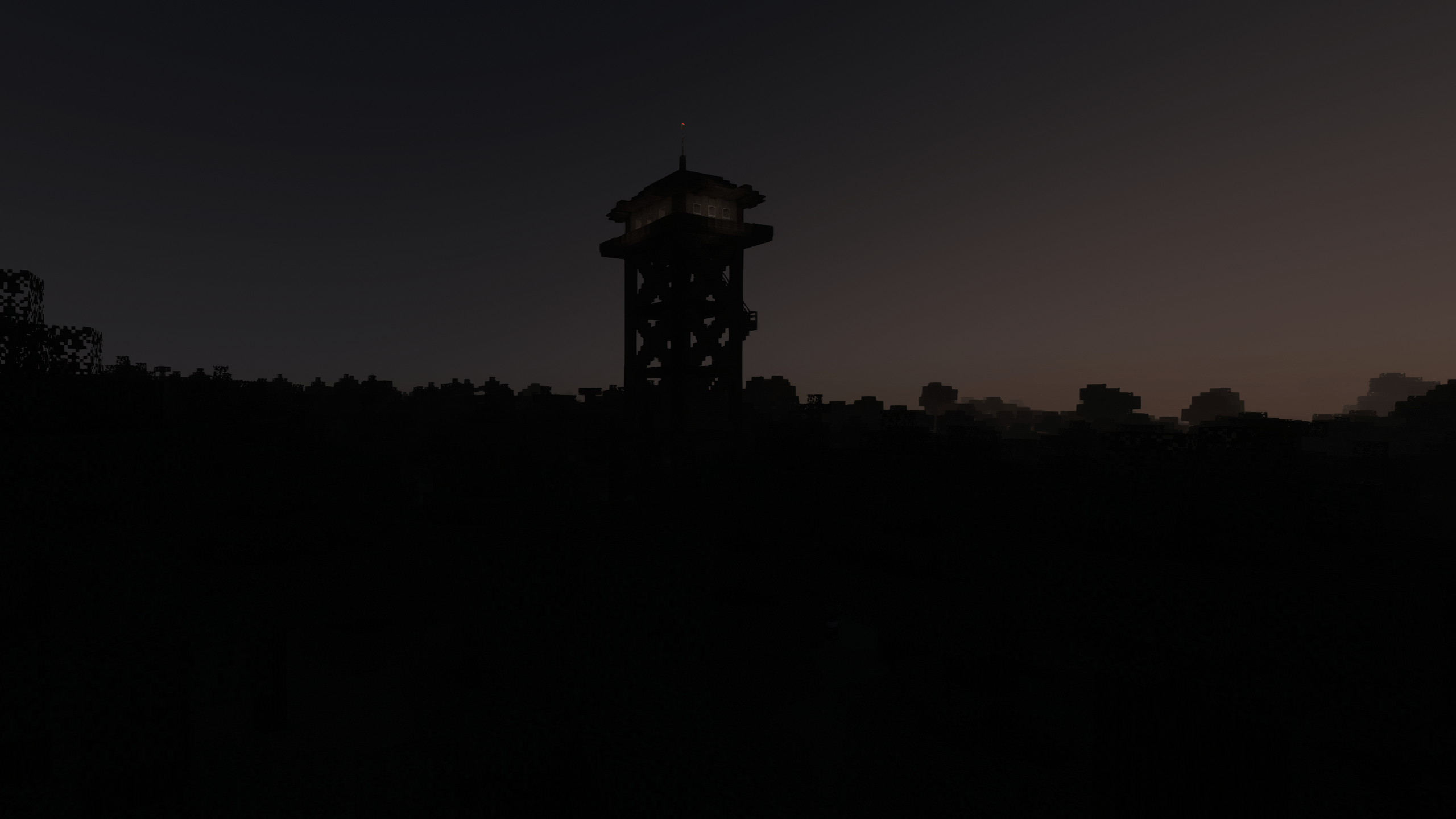 Thumbnail Fire watchtower surrounded in the darkness of the forest
