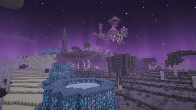 Thumbnail World generation created by the outer end and terralith (taken with complementary unbound)