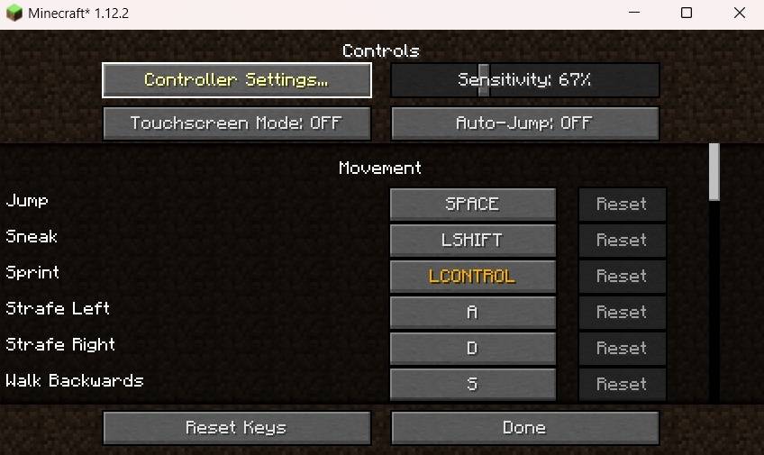 How to go to the Controller Settings