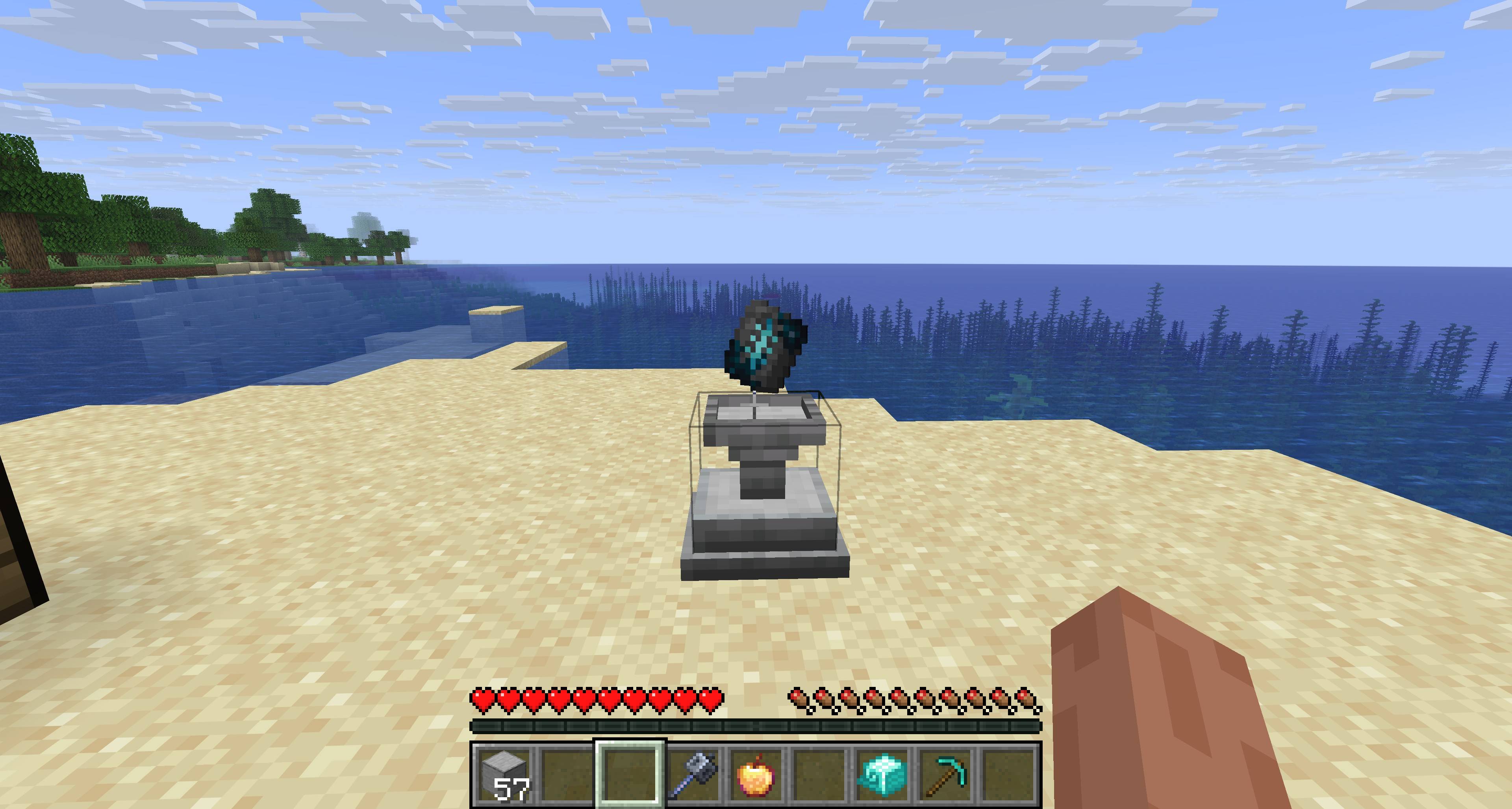 Shows the Pedestal with an Item Rendered