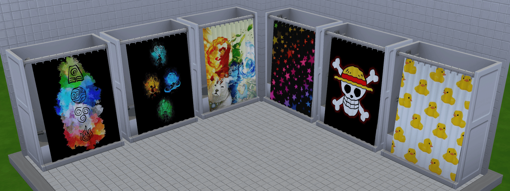 Preview only shows the curtains, not all the tub color swatches