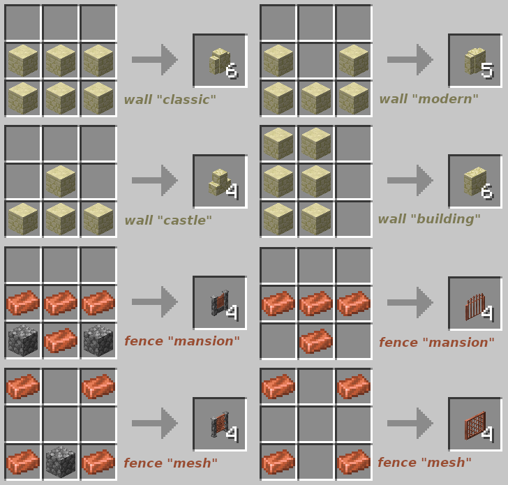 Thumbnail recipes for stone walls and metal fences
