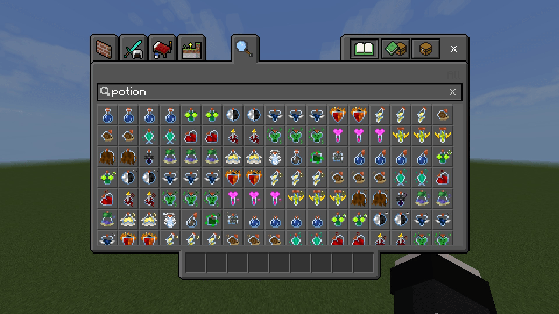 Thumbnail As you can tell, small symbols (๐ and ๐) differentiate the splash, lingering and normal variants of the potions.