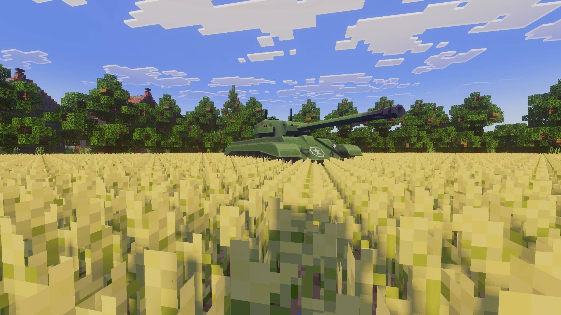 tank shooting Minecraft Bedrock WW2
