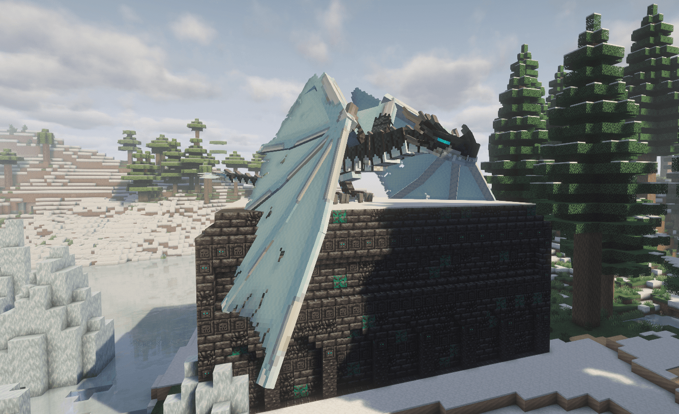 Thumbnail Black Frost from the Ice and Fire Addon, on top of the Dread Monument from Ice and Fire
