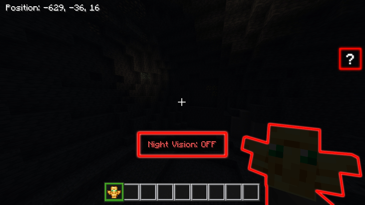 Remove item on the off-hand slot to deactivate the night vision.