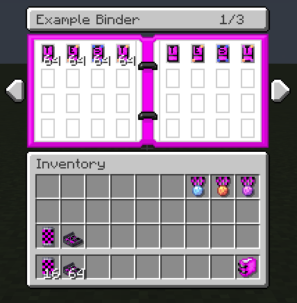 Thumbnail Fully functioning binders with custom GUI textures that work with the "Extra Page" enchantment!!