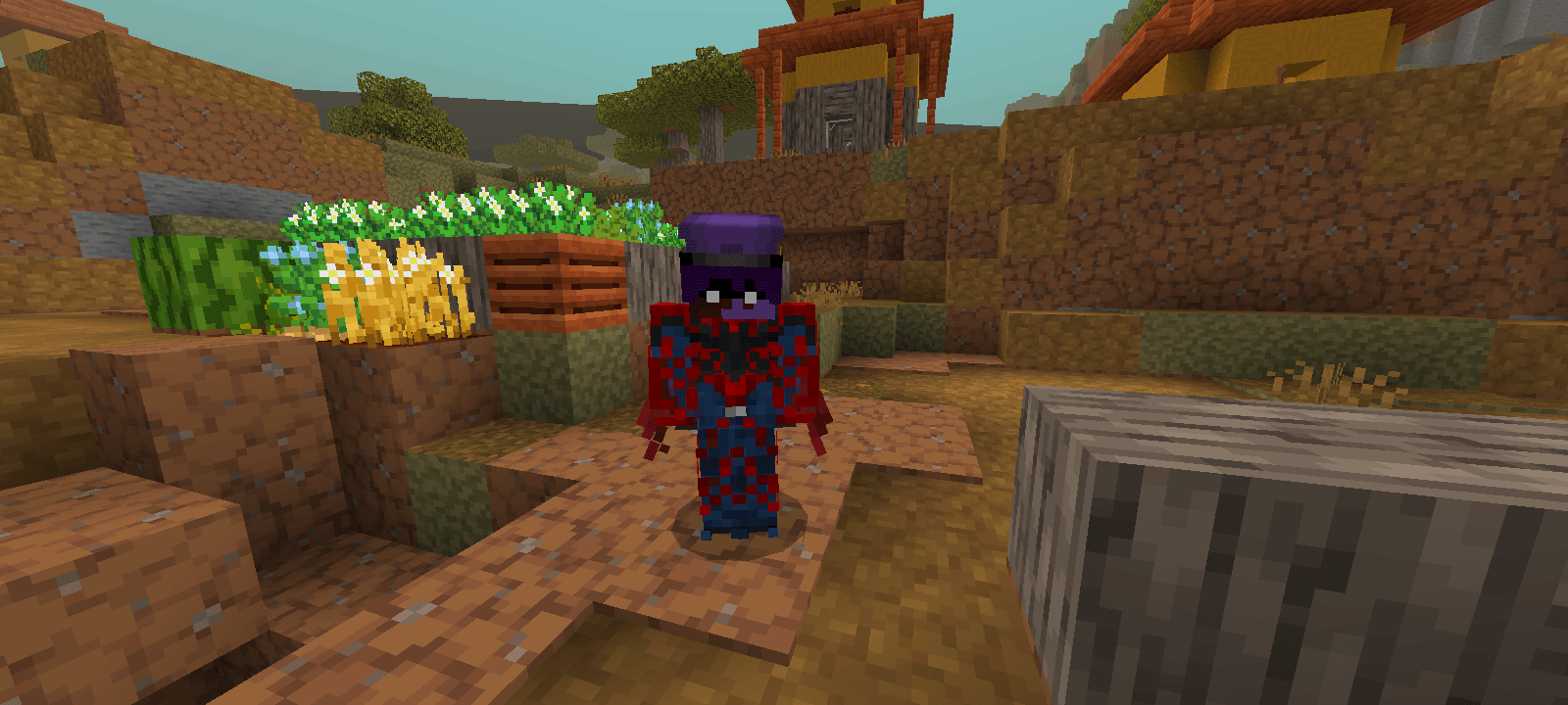 Thumbnail William Afton (Purple Guy) is shown here in familiar attire. This photo was captured in a zombie apocalypse and heroes map, featuring custom textures from my own Minecraft: Actions & Stuff and Utility Dark.