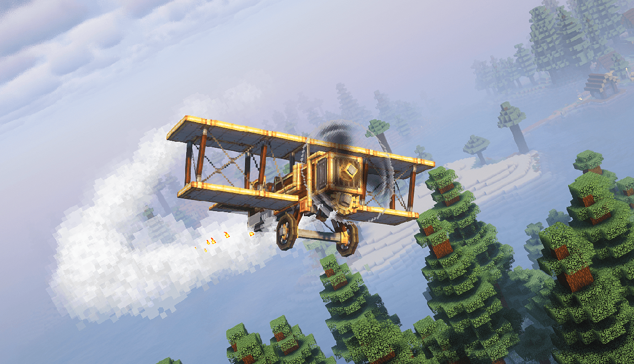 A biplane in flight!