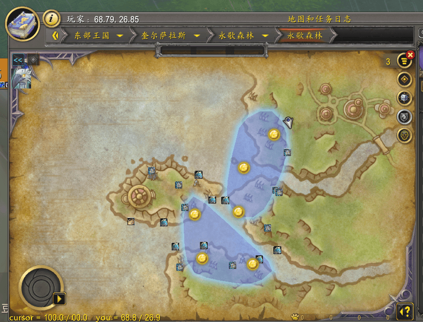 in game map & minimap display