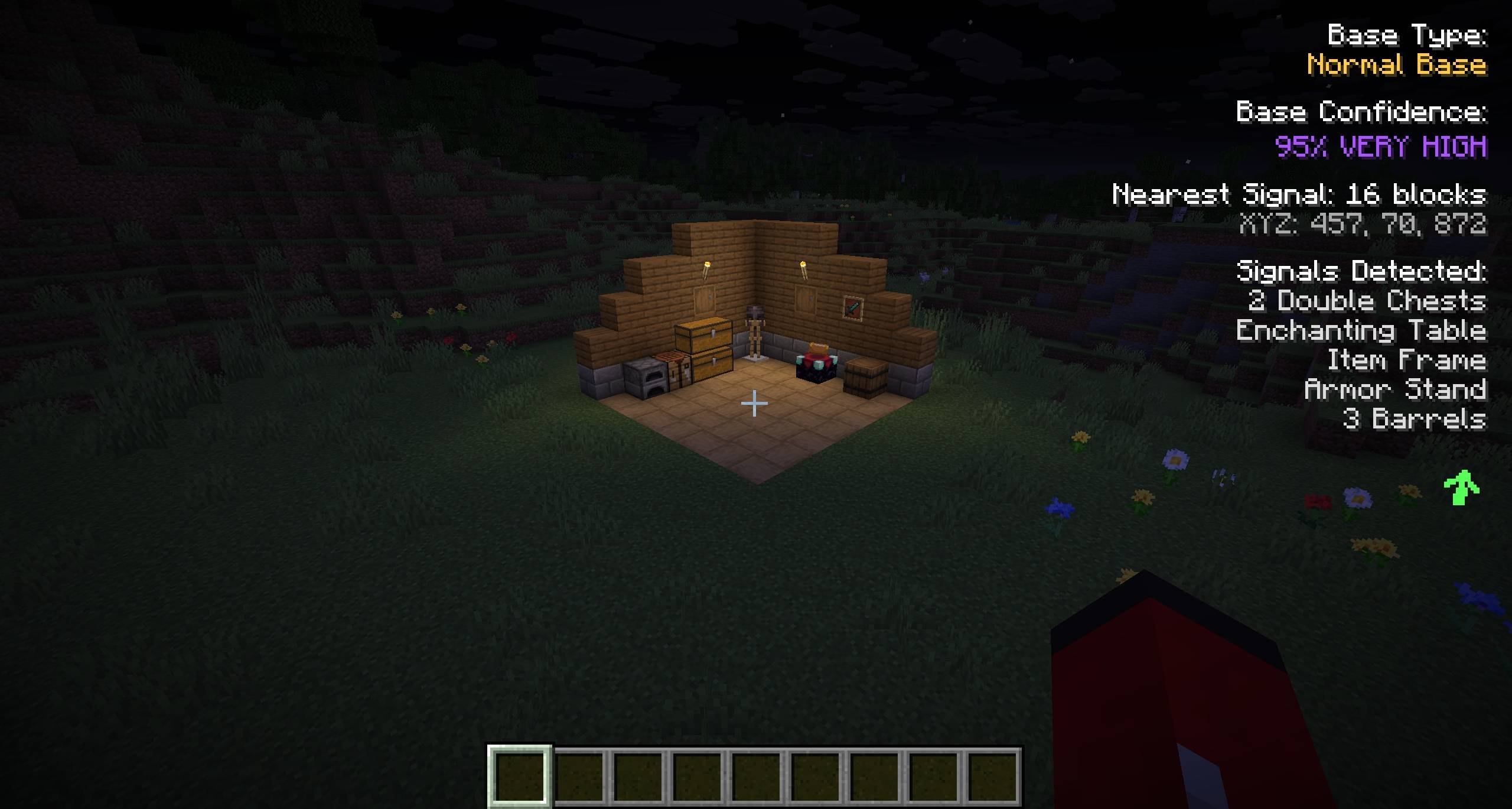Thumbnail Example of nearby activity signals shown in-game, including direction and distance.