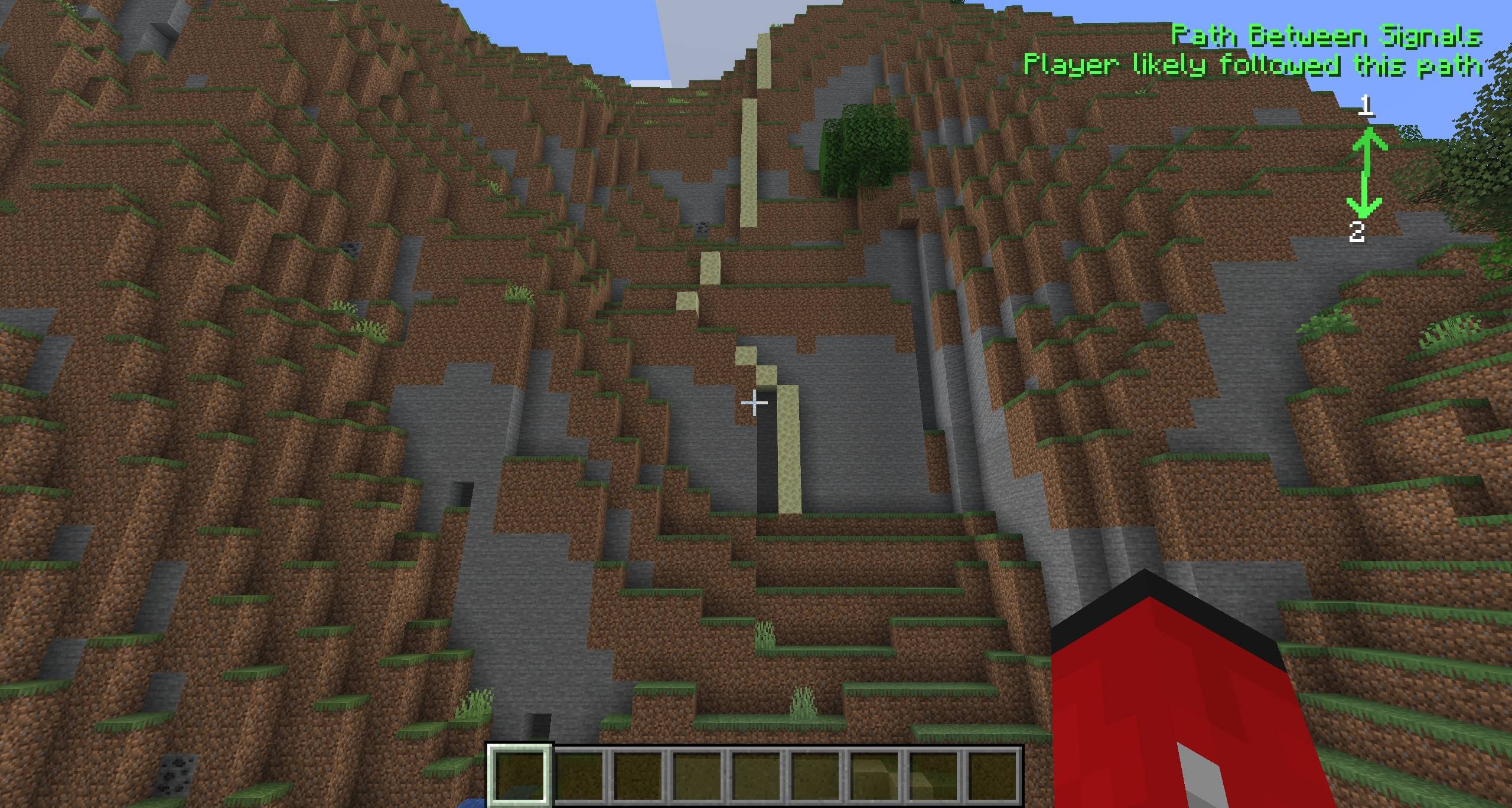 Thumbnail Stacked blocks detected as a signal after other player signals, indicating the path a player followed.