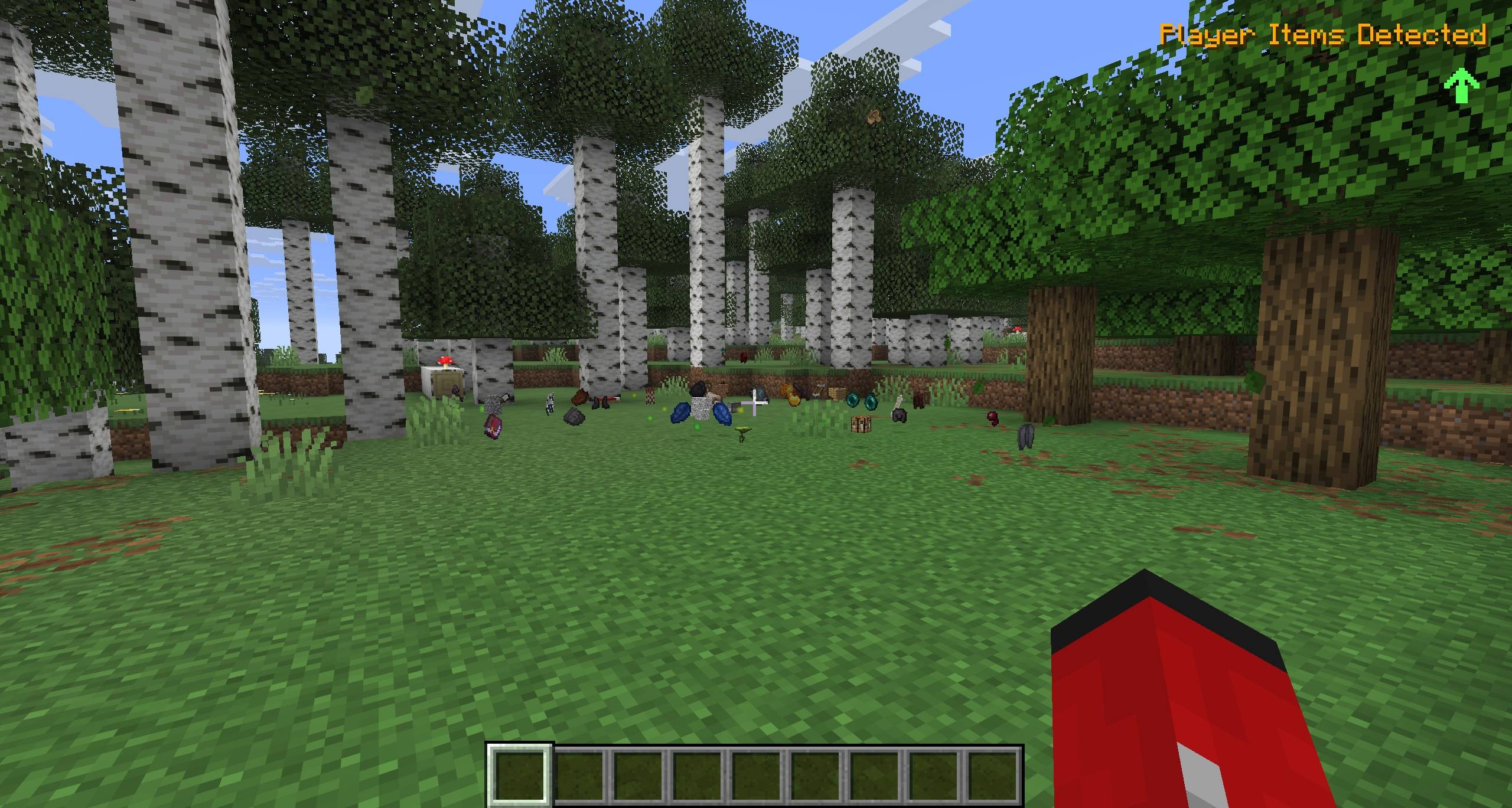 Thumbnail Directional arrow pointing toward player-dropped items to detect player activity areas.