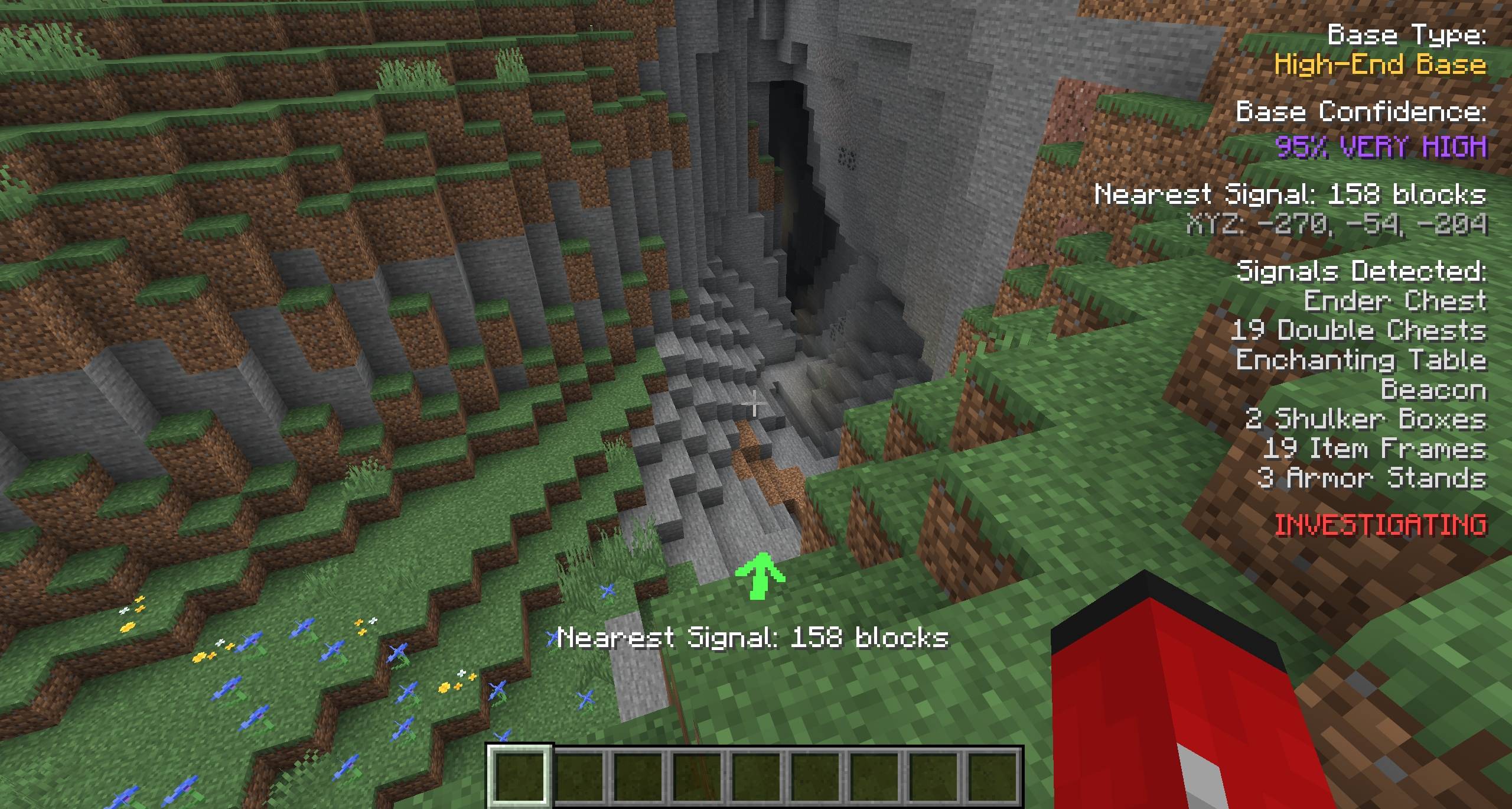 Thumbnail Investigation mode locked onto a strong activity signal below the surface, guiding you toward its location.