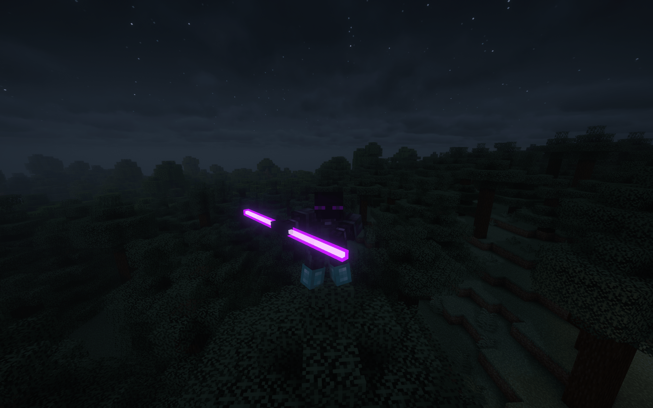 Thumbnail nebby, purple dual bladed saber, niman stance
