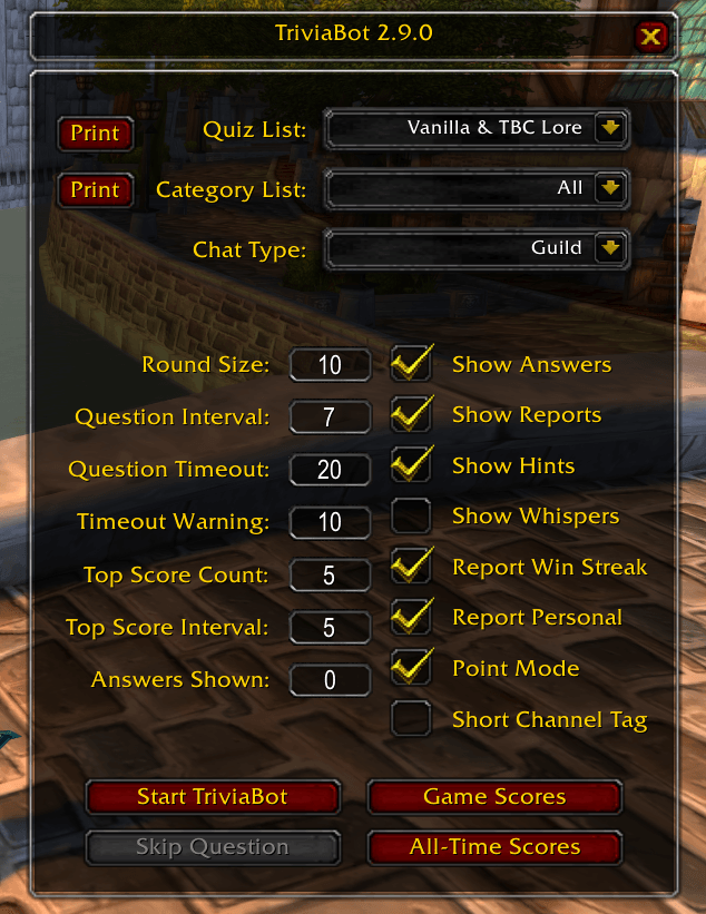 TriviaBot (Anniversary & TBC Era Fan Fix)