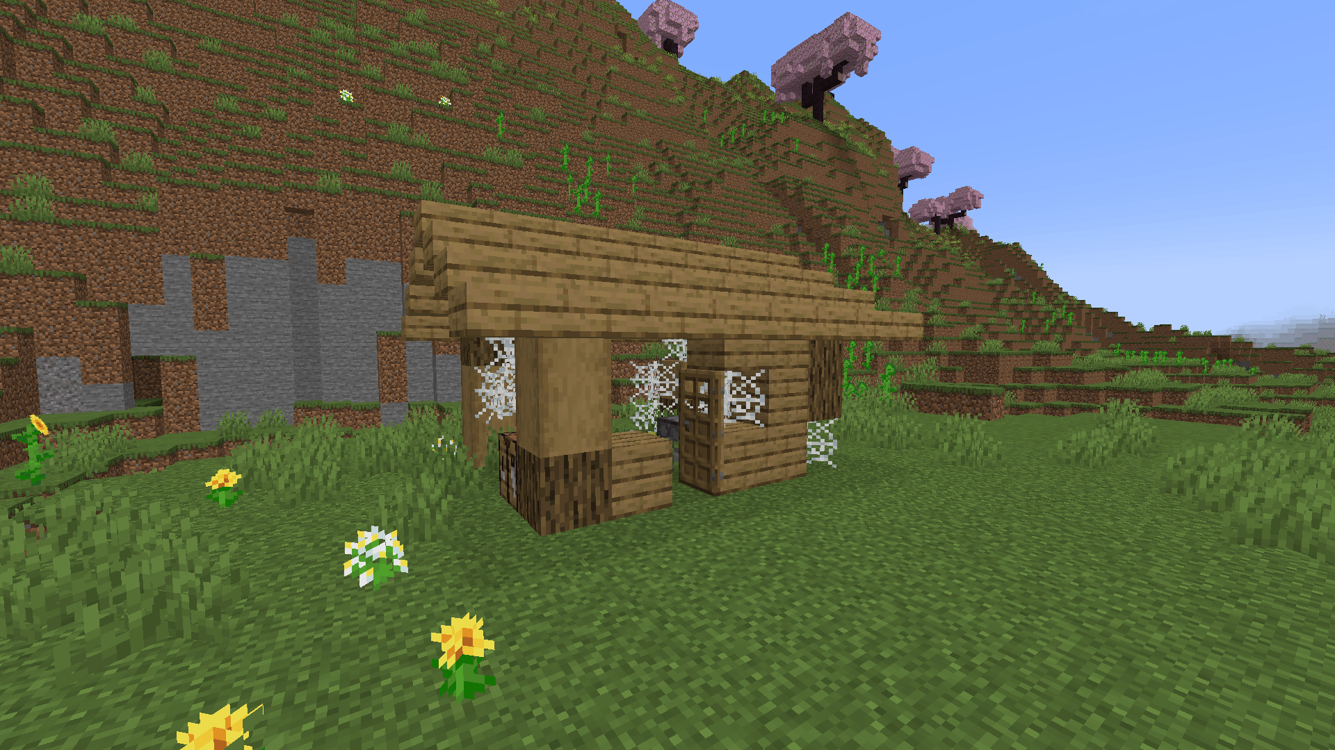 A Rotten Home in a plains under a cherry biome.