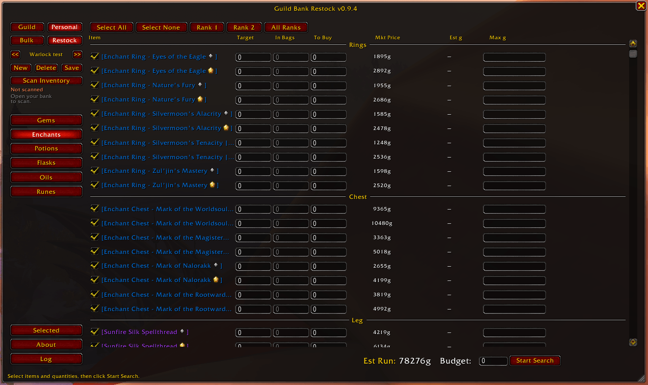 Enchants Tab