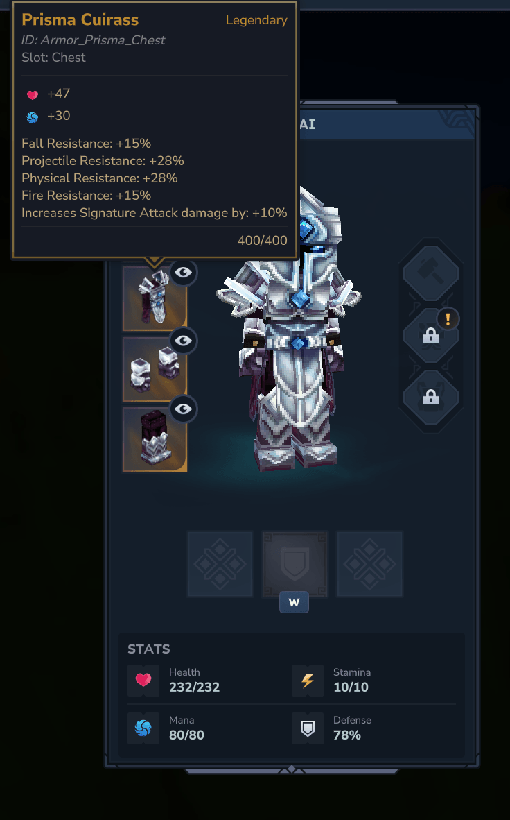 Thumbnail Prisma Armor Stat