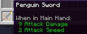 Thumbnail Penguin Sword Features: Attack Speed โโ2 and Attack Damage 9