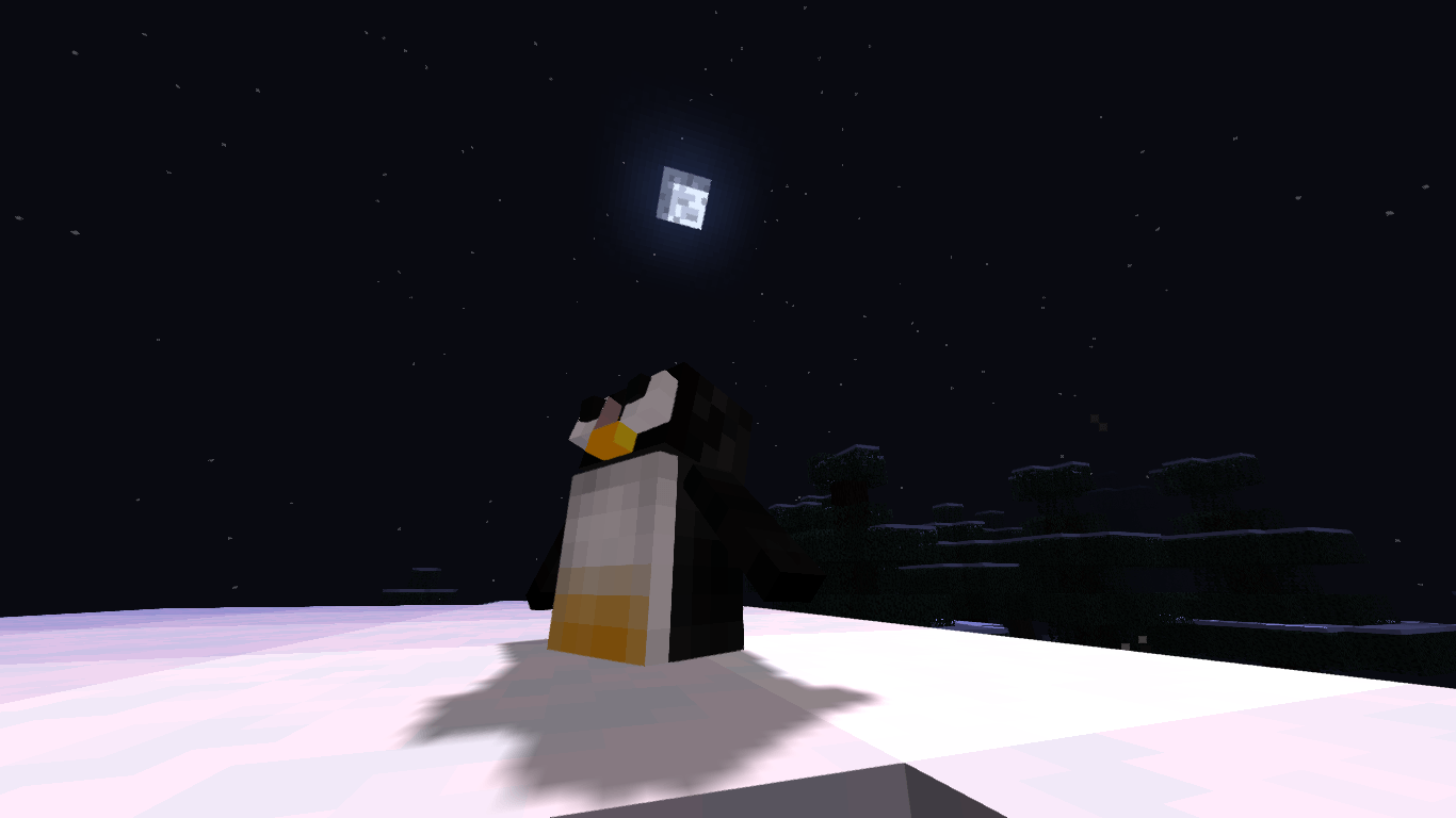High-quality images of the penguin from within the game, with light hair for aesthetic purposes.