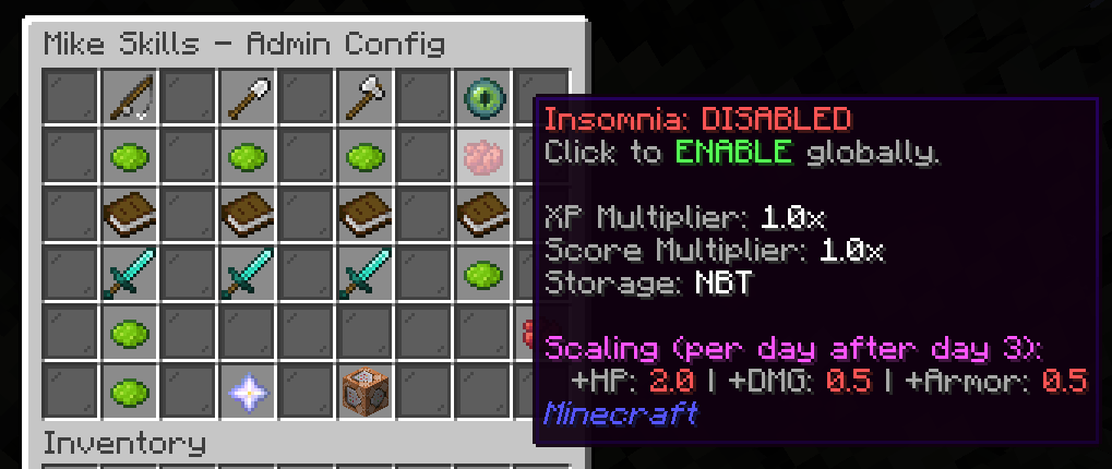 Thumbnail The administration GUI will allow the managers to see settings, enable/disable features related to the mod and reload spawn tables without resetting the server