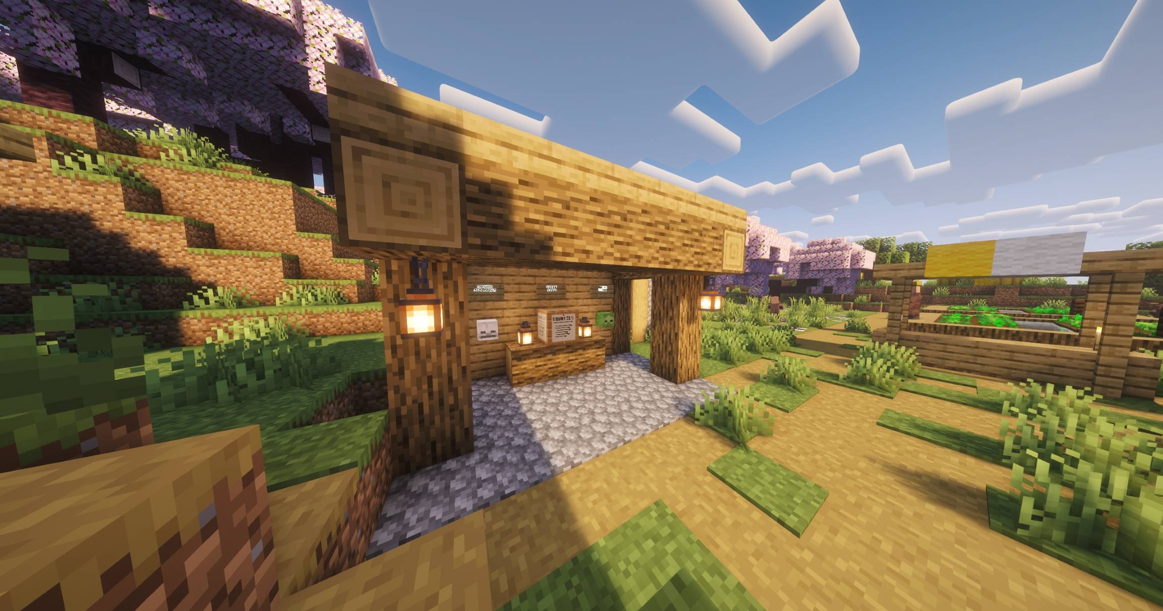 Thumbnail A bounty board structure in a beautiful plains village.