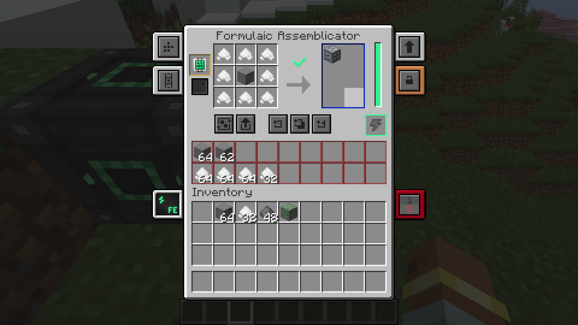 Fluorite Ore being made at a Formulaic Assemblicator.