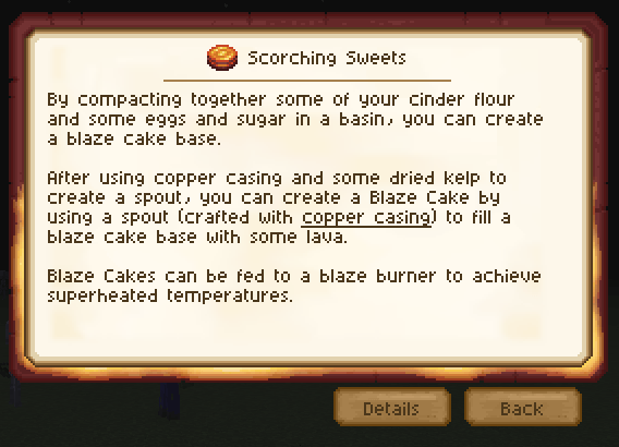 An example usage of the Netherrack / Fire themed quest page